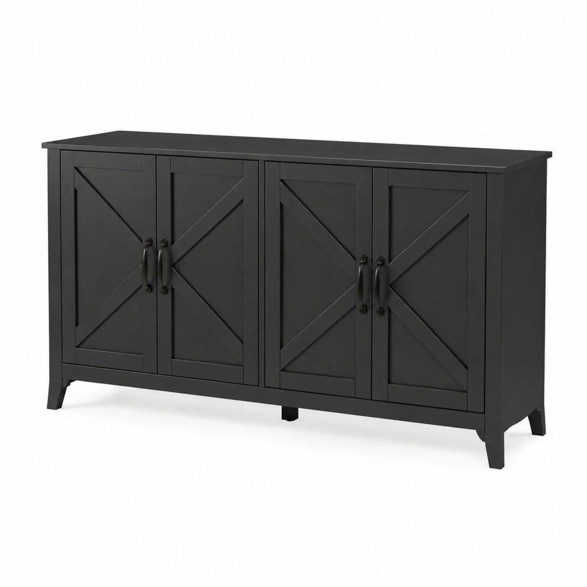 Buffet en bois MDF noir à 4 portes