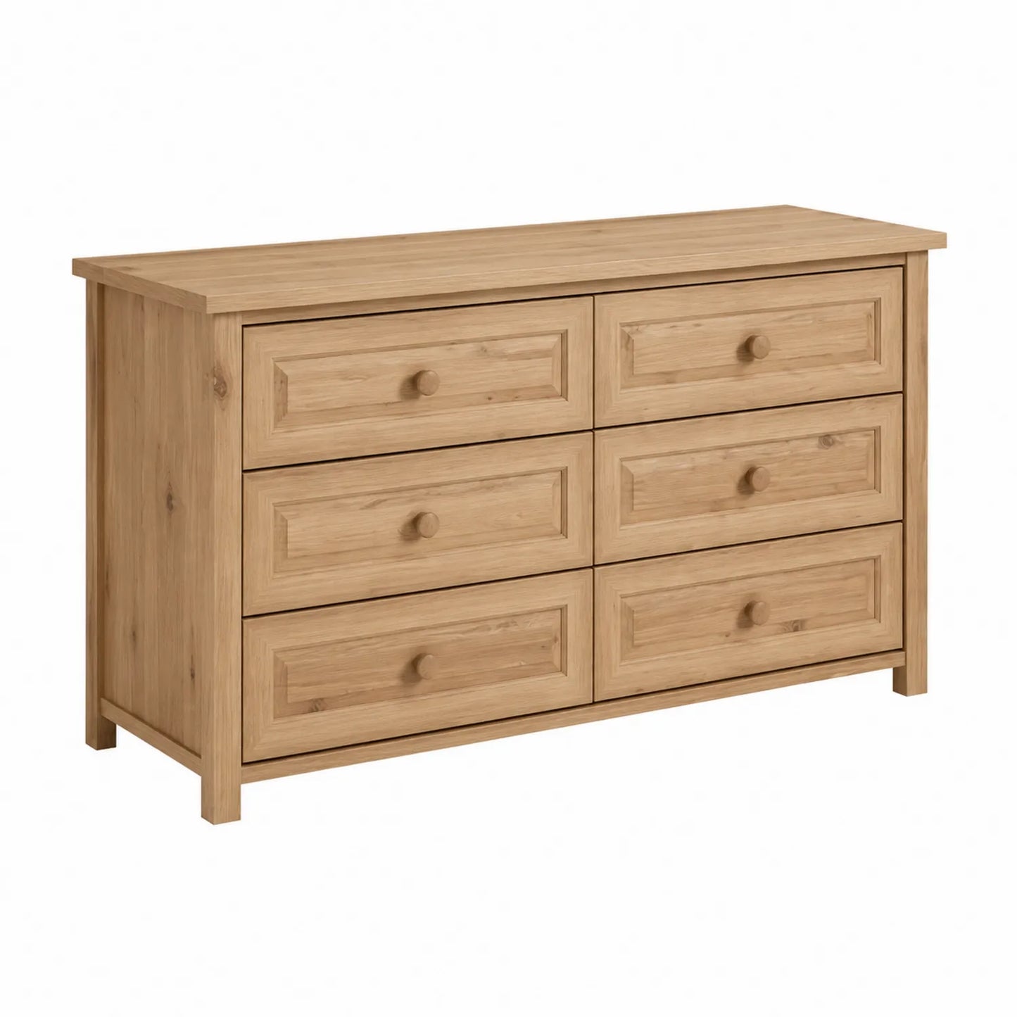 Commode en bois de pin avec 6 tiroirs