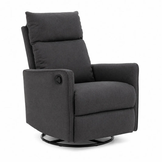 Fauteuil inclinable pivotant en tissu gris foncé